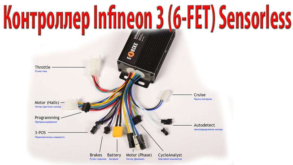 Контроллер Infineon 3  Sensorless (6-FET) Рабочее напряжение, В 36-60 / Максимальный ток, А 20 / 4 200 Р